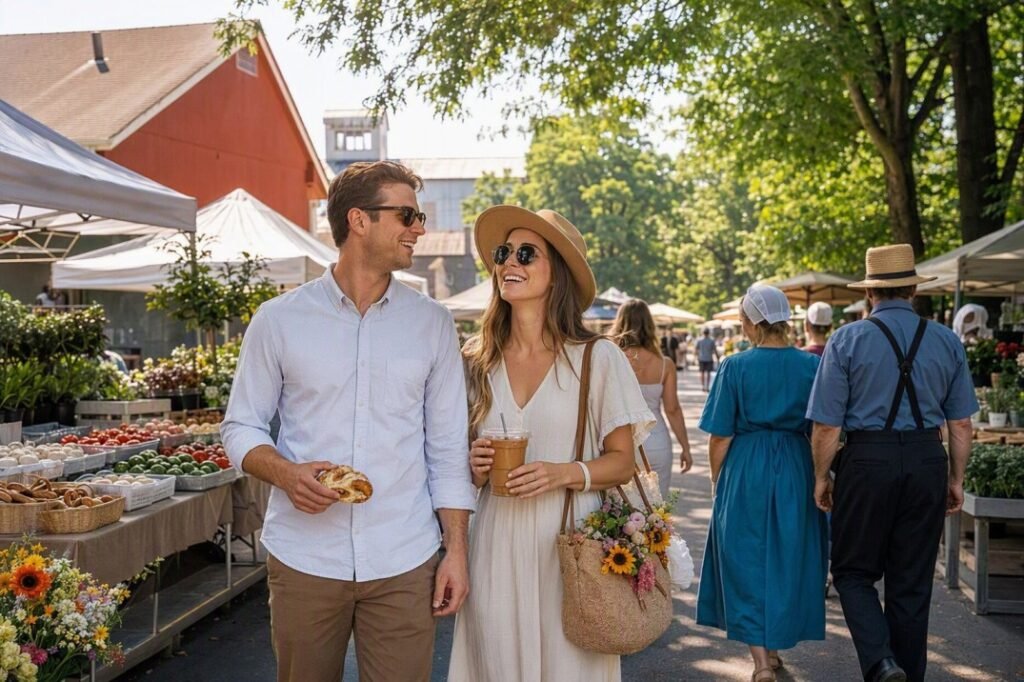 Wedding guests exploring Lancaster PA attractions
