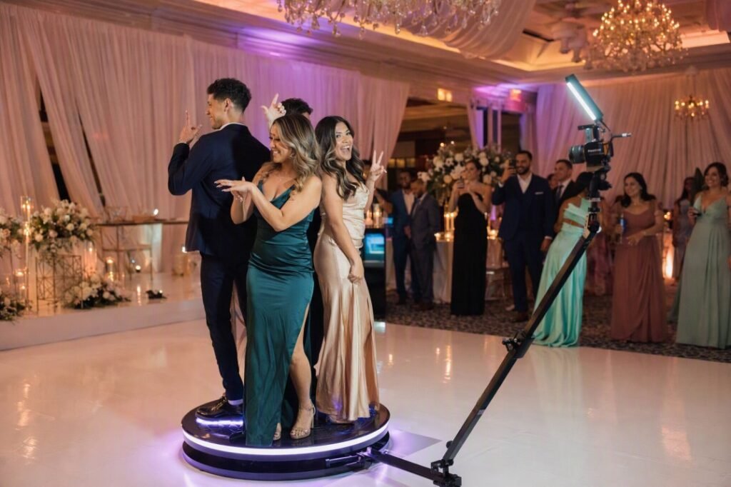 360 photo booth experience at a wedding reception in Lancaster PA